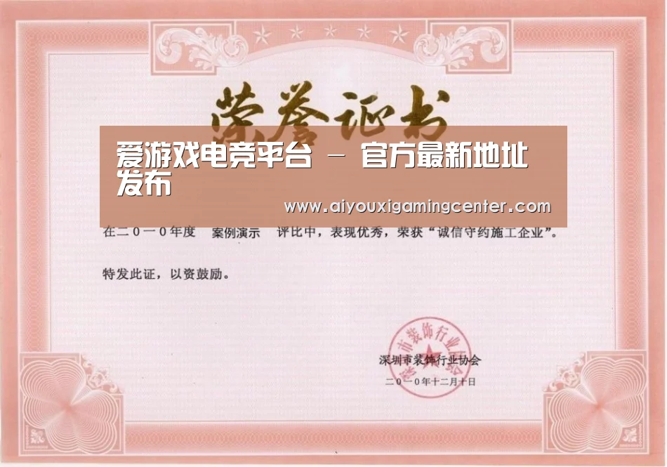 爱游戏直播荣誉证书一
